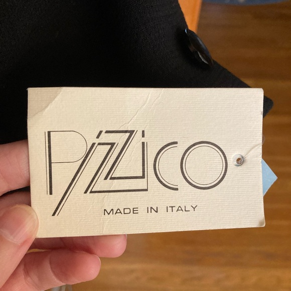 Pizzico Vintage Black Blazer with Satin Bow Details Made in Italy Virgin Wool - Picture 5 of 11